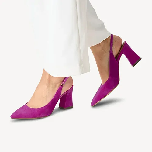 Tamaris Ladies Block Heeled Sling-Backs - 29633-44 - Fuchsia