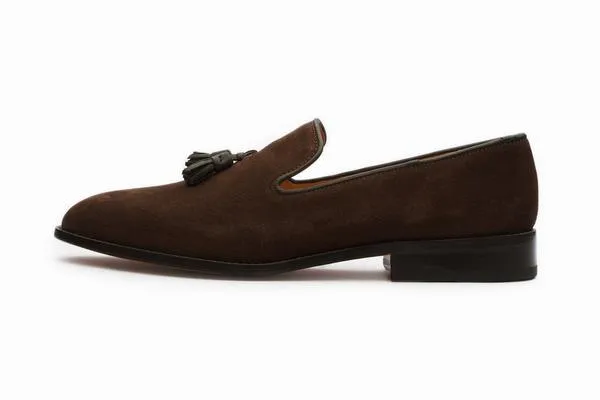 Tassel Loafers - Dark Brown Suede