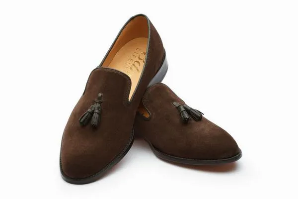 Tassel Loafers - Dark Brown Suede