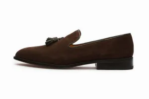 Tassel Loafers - Dark Brown Suede