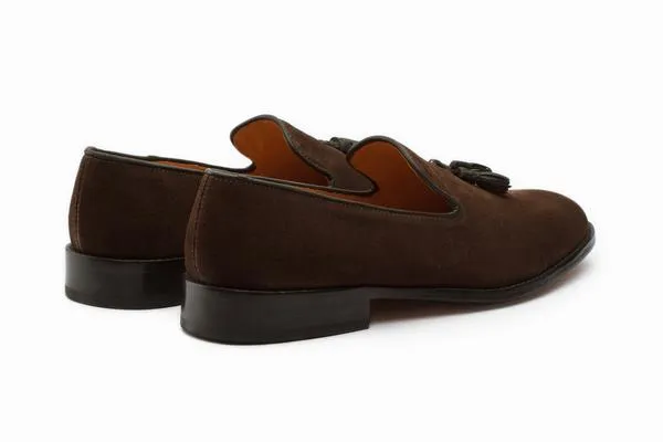 Tassel Loafers - Dark Brown Suede