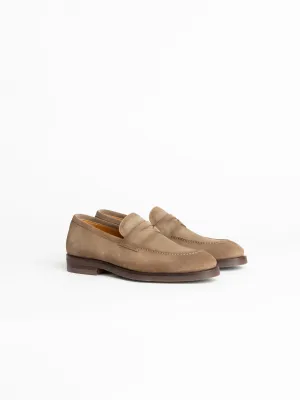 Taupe Brown Suede Lucien Loafers