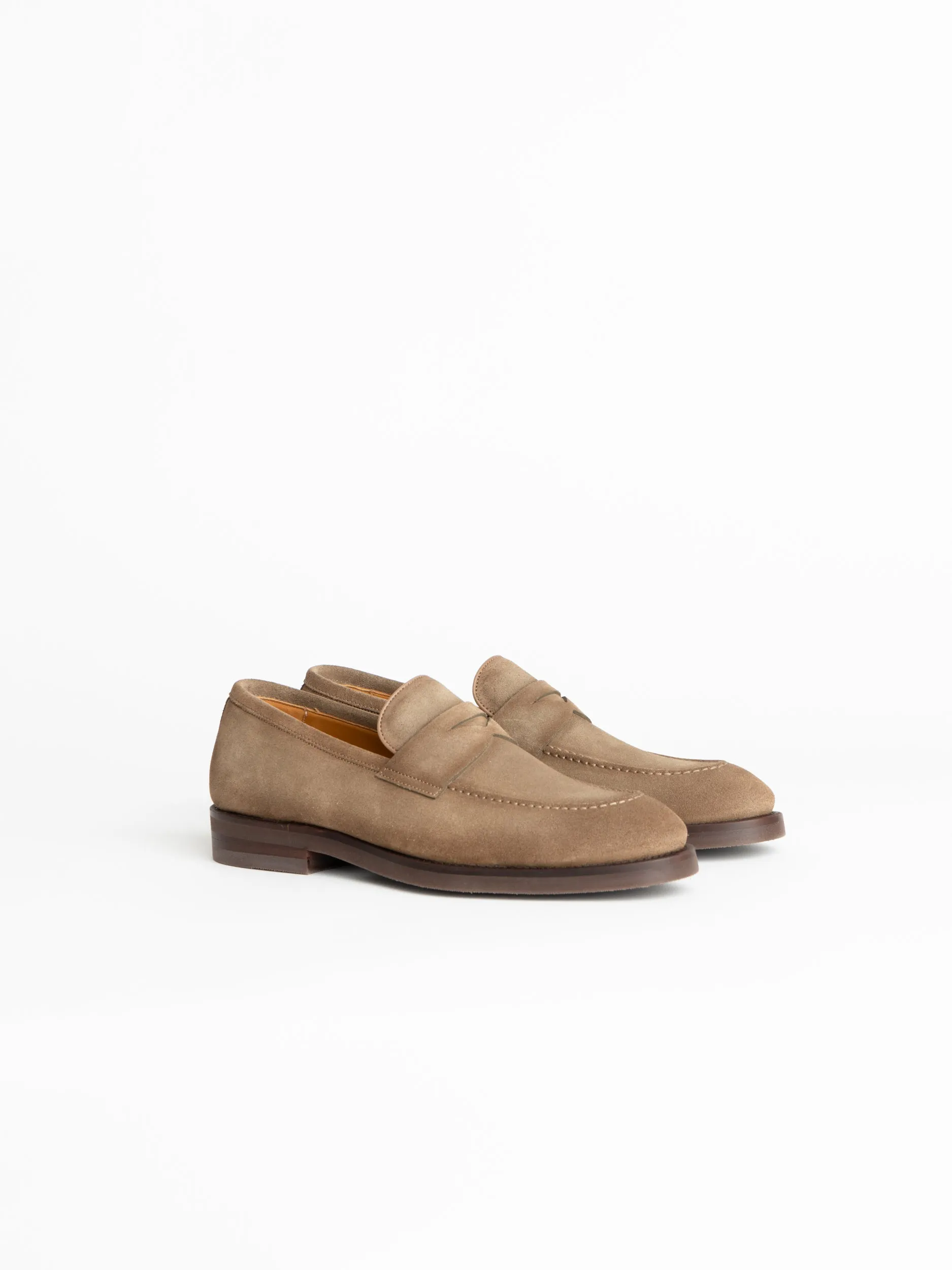 Taupe Brown Suede Lucien Loafers