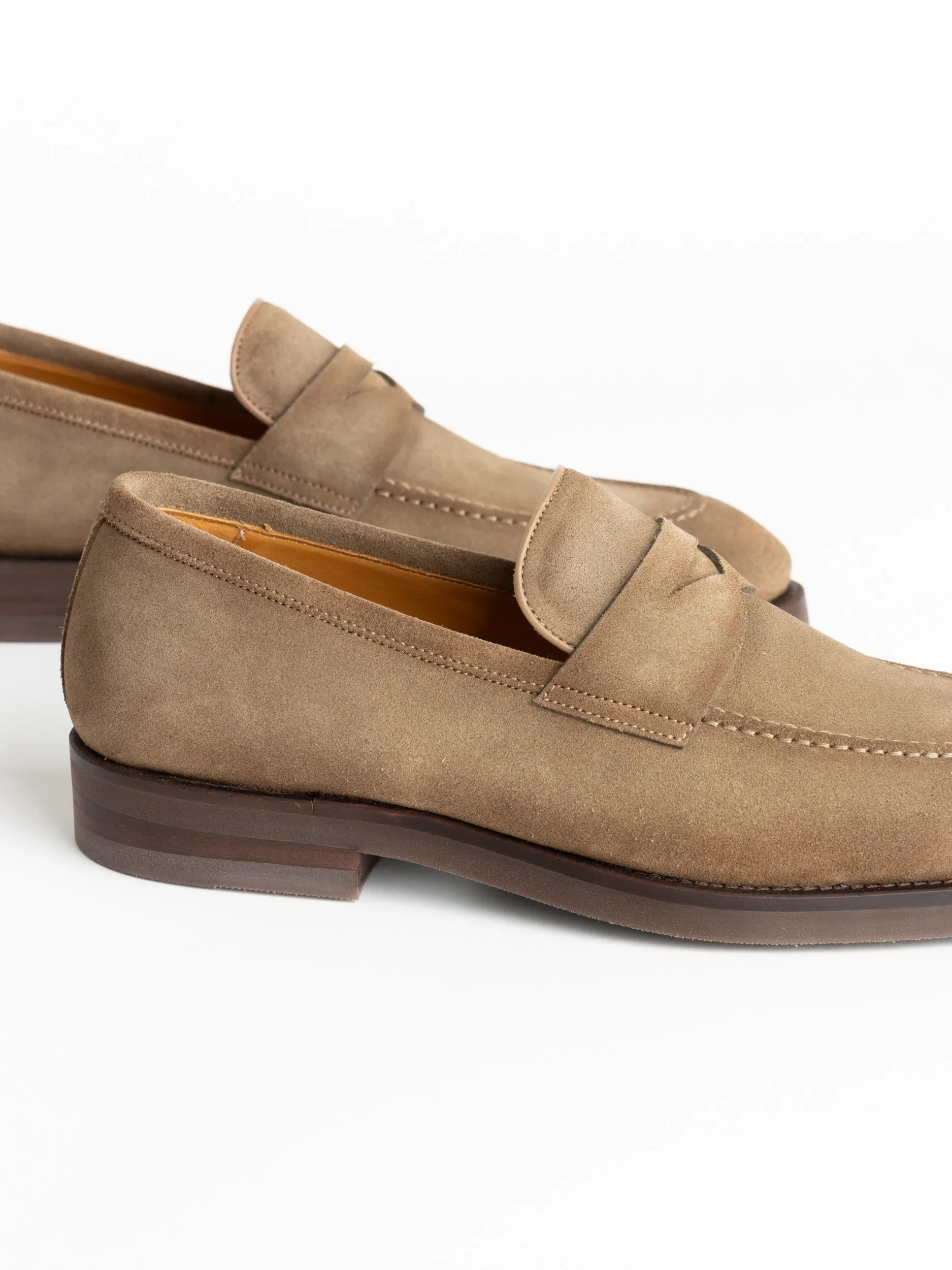 Taupe Brown Suede Lucien Loafers