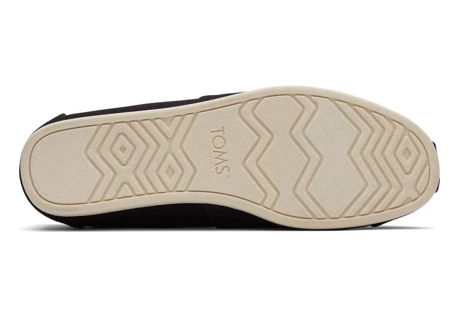 TOMS Mens Alpargata Recycled Cotton Canvas Espadrille - Black