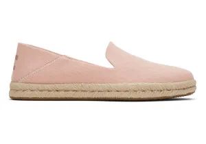 TOMS Womens Santiago Washed Canvas Espadrille - Peach Blush