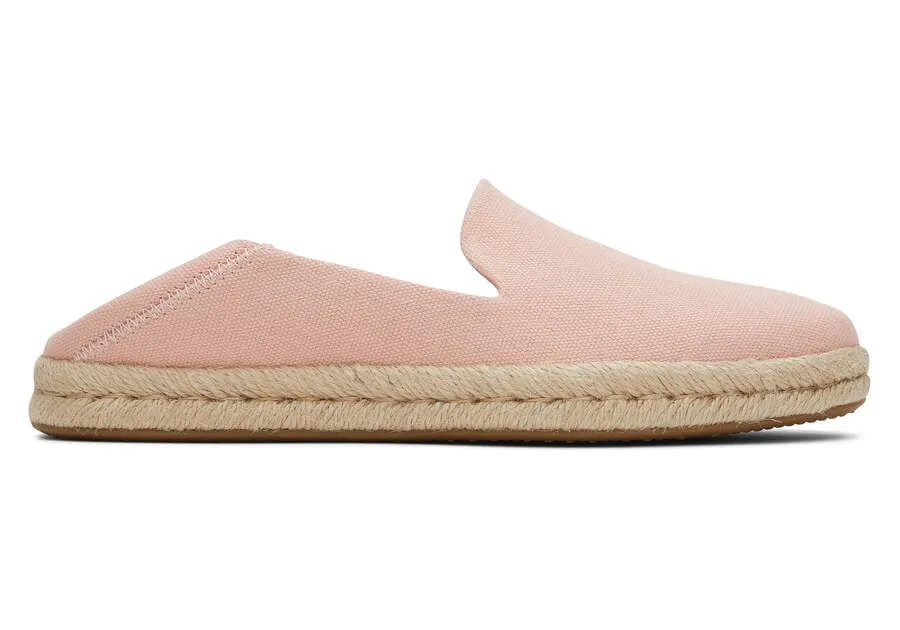 TOMS Womens Santiago Washed Canvas Espadrille - Peach Blush