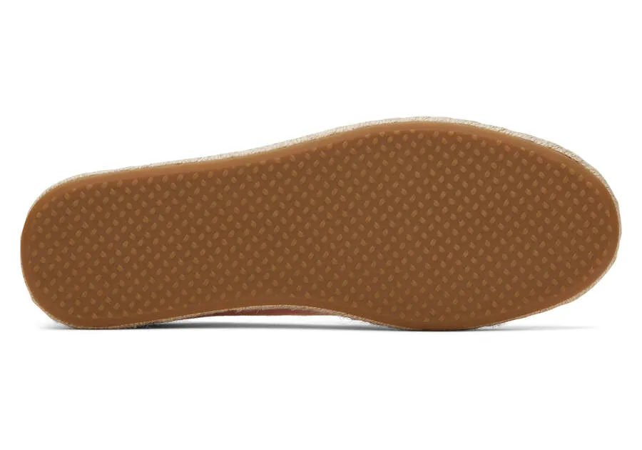 TOMS Womens Santiago Washed Canvas Espadrille - Peach Blush