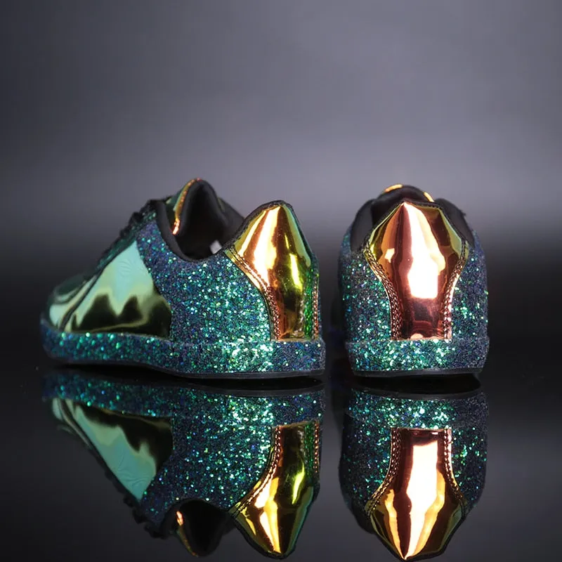 Women Sneakers Gold Glitter Shinny