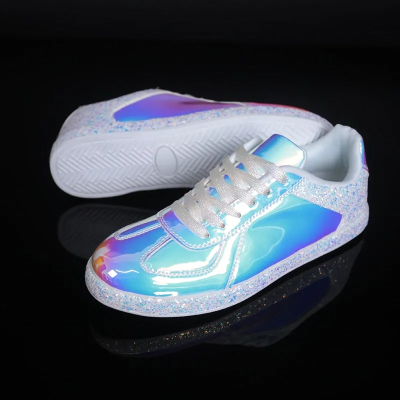 Women Sneakers Gold Glitter Shinny