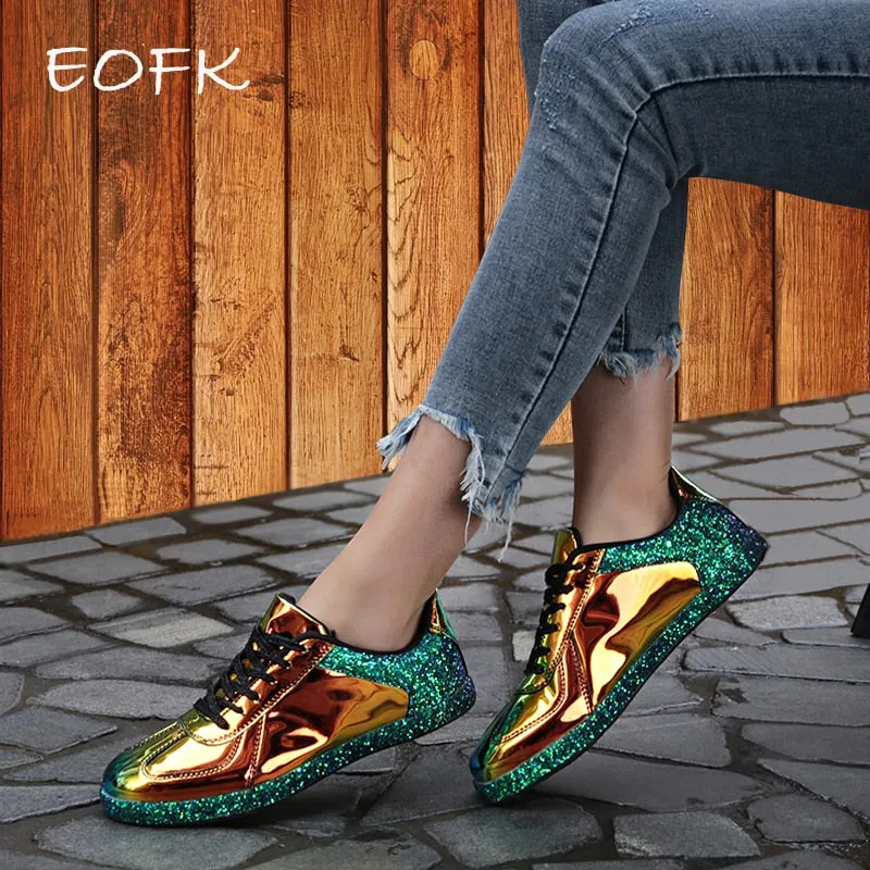 Women Sneakers Gold Glitter Shinny
