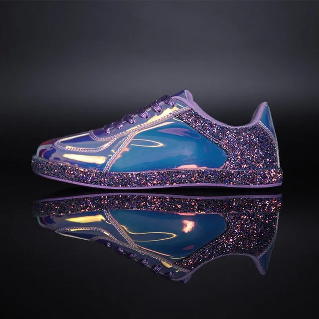 Women Sneakers Gold Glitter Shinny
