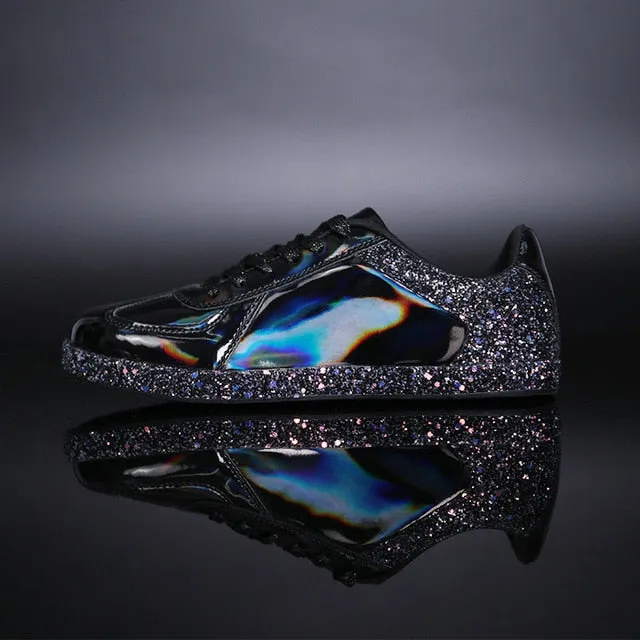 Women Sneakers Gold Glitter Shinny